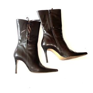 Giulia lace side leather boots